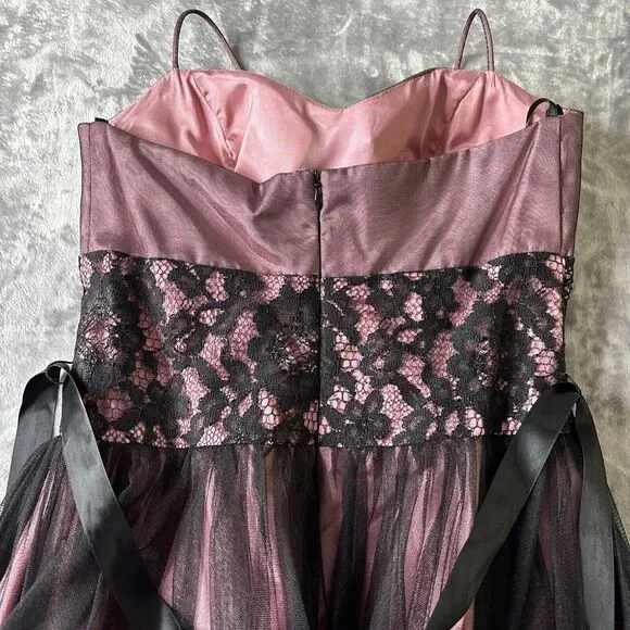 Betsy & Adam Dress Size 4 Purple Black Mesh Fairy Halter‎ Y2K Whimsigoth Event - Picture 11 of 16